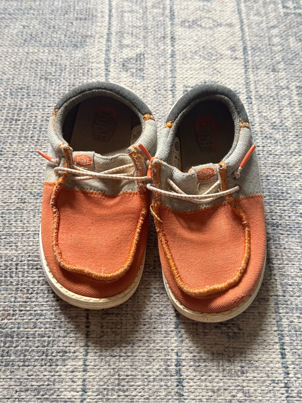 Kids Orange Canvas hey dude Shoes